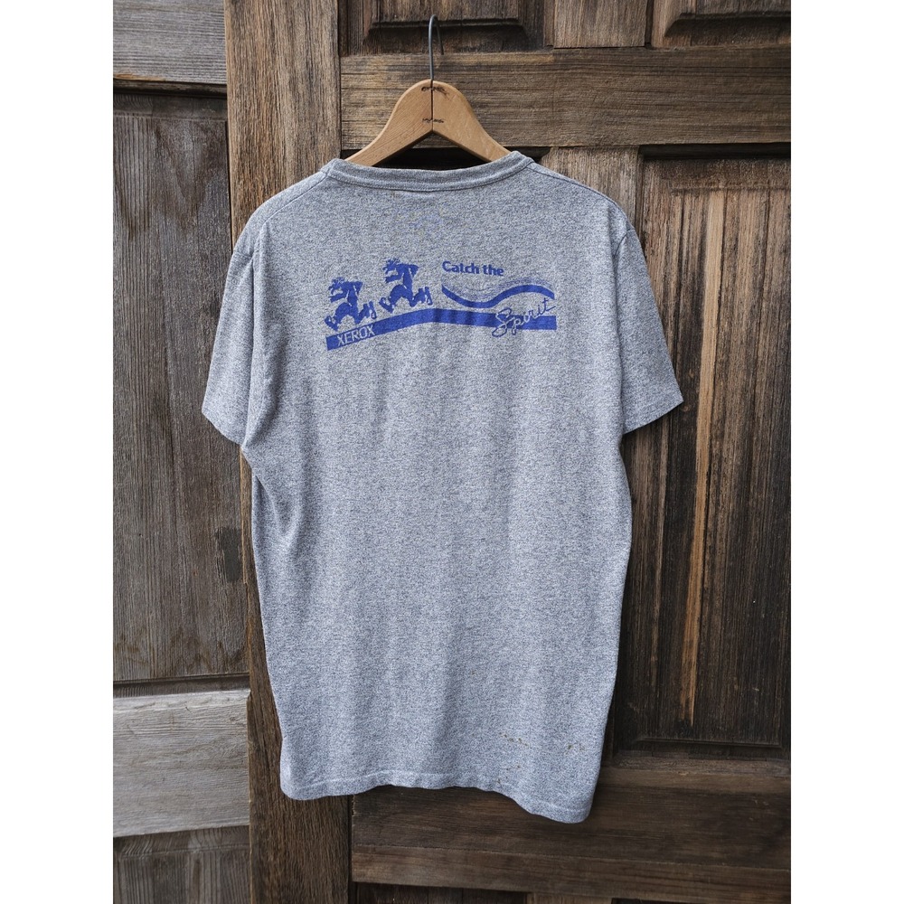 Vintage 1980s Catch The Xerox Spirit Heather Grey Single Stitch T-shirt L